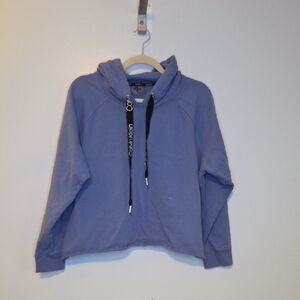 Calvin Klein Purple Cropped Hoodie Sweatshirt Casual Streetwear